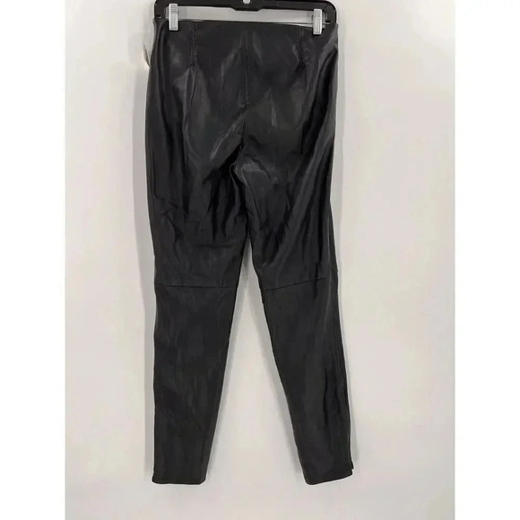 NWT FREE PEOPLE Women Size 6 Black Vegan Leather Side &Ankle Zippers 30"x28" - Picture 7 of 13